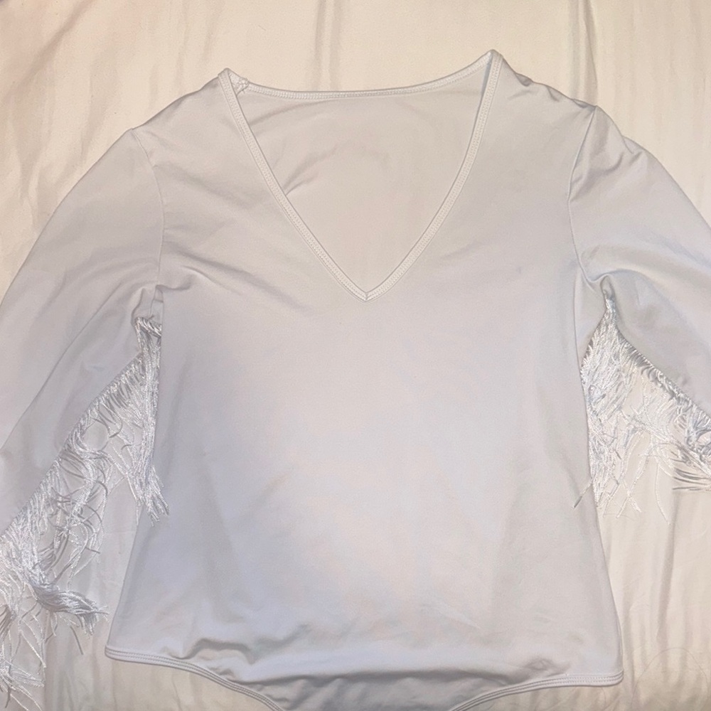 Elegant White V-Neck Women's Top